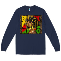 Navy black girl magic Long Sleeve Tee - HRA Design Shop