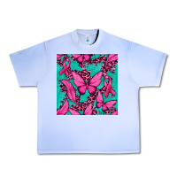 Grape Ice Pink Butterfly with Ribbon Cancer Urban Heavy Tee - texasbilliewilder