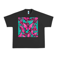 Pigment Black Pink Butterfly with Ribbon Cancer Urban Heavy Tee - texasbilliewilder