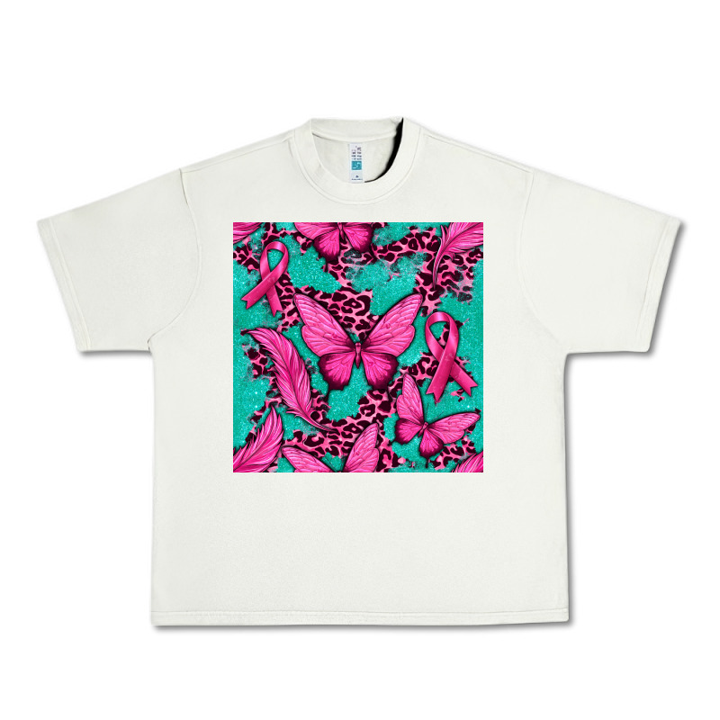 Pink Butterfly With Ribbon Cancer Urban Heavy Tee by texasbilliewilder | Teevron