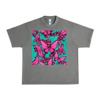 Tornado Pink Butterfly with Ribbon Cancer Urban Heavy Tee - texasbilliewilder