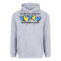 Heather Grey it's okay to be little extra down syndrome awarene Heavyweight Hoodie - MaliasSmallBusiness