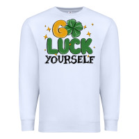 White go luck yourself Premium Sweatshirt - MaliasSmallBusiness