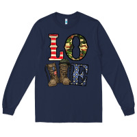 Navy loce army Long Sleeve Tee - CowhideDigitalArt