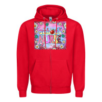 Red school nurse tumbler Zipper Hoodie - BundleAndBundleShop
