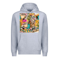 Heather Grey western cowgirl coffee cup with cowhide seamless pattern bbs Premium Hoodie - BundleAndBundleShop