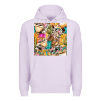 Lilac western cowgirl coffee cup with cowhide seamless pattern bbs Premium Hoodie - BundleAndBundleShop
