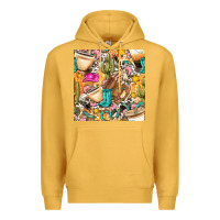 Mustard western cowgirl coffee cup with cowhide seamless pattern bbs Premium Hoodie - BundleAndBundleShop