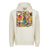 Oatmeal Heather western cowgirl coffee cup with cowhide seamless pattern bbs Premium Hoodie - BundleAndBundleShop