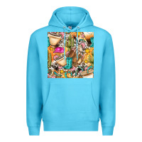 Ocean Blue western cowgirl coffee cup with cowhide seamless pattern bbs Premium Hoodie - BundleAndBundleShop