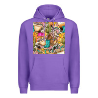 Purple western cowgirl coffee cup with cowhide seamless pattern bbs Premium Hoodie - BundleAndBundleShop