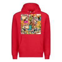 Red western cowgirl coffee cup with cowhide seamless pattern bbs Premium Hoodie - BundleAndBundleShop