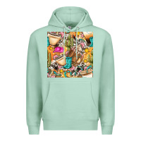Seafoam western cowgirl coffee cup with cowhide seamless pattern bbs Premium Hoodie - BundleAndBundleShop