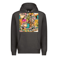 Smoke western cowgirl coffee cup with cowhide seamless pattern bbs Premium Hoodie - BundleAndBundleShop
