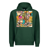Sports Green western cowgirl coffee cup with cowhide seamless pattern bbs Premium Hoodie - BundleAndBundleShop