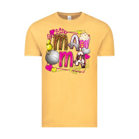 Vintage Mustard mama volleyball with popcorn Vintage Tee - texasbilliewilder