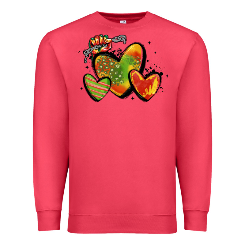 Juneteenth Hearts Premium Sweatshirt by MaliasSmallBusiness | Teevron