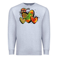 Heather Grey juneteenth hearts Premium Sweatshirt - MaliasSmallBusiness