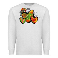 Oatmeal Heather juneteenth hearts Premium Sweatshirt - MaliasSmallBusiness