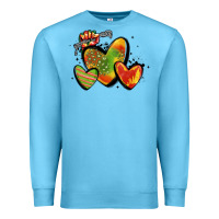 Ocean Blue juneteenth hearts Premium Sweatshirt - MaliasSmallBusiness