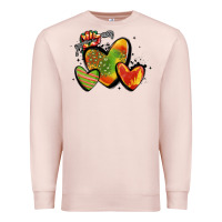 Pale Pink juneteenth hearts Premium Sweatshirt - MaliasSmallBusiness