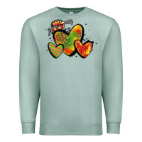 Seafoam juneteenth hearts Premium Sweatshirt - MaliasSmallBusiness