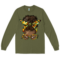 Army Green afro bun Long Sleeve Tee - HRA Design Shop
