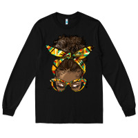 Black afro bun Long Sleeve Tee - HRA Design Shop