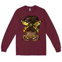 Burgundy afro bun Long Sleeve Tee - HRA Design Shop