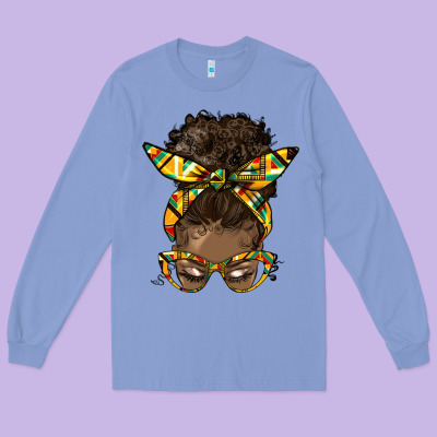 Afro Bun Long Sleeve Tee Designed By Hra Design Shop