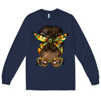 Navy afro bun Long Sleeve Tee - HRA Design Shop
