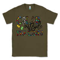Army Green color outside the lines Classic Tee - CowhideDigitalArt