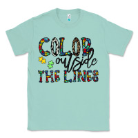 Seafoam color outside the lines Classic Tee - CowhideDigitalArt