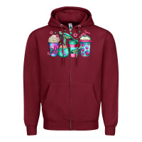 Burgundy turtle coffee cups Zipper Hoodie - Jasminsmagicworld