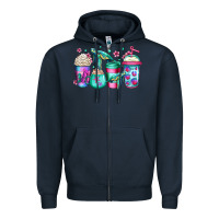 Navy turtle coffee cups Zipper Hoodie - Jasminsmagicworld