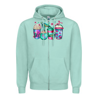 Seafoam turtle coffee cups Zipper Hoodie - Jasminsmagicworld