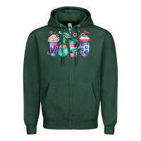 Sports Green turtle coffee cups Zipper Hoodie - Jasminsmagicworld