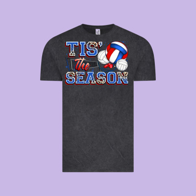 Tis' The Season Volleyball Vintage Tee Designed By Zillion Design Studio