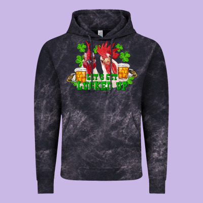 Vintage Hoodie st. patrick's day roosters let's get lucked up