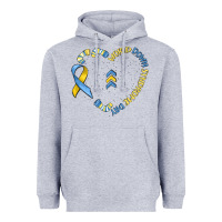 Heather Grey world down syndrome day Heavyweight Hoodie - MaliasSmallBusiness