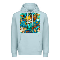Blue Mist winter coffee cups and snow with plaid seamless pattern bbs Premium Hoodie - BundleAndBundleShop