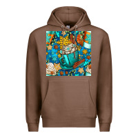 Chestnut winter coffee cups and snow with plaid seamless pattern bbs Premium Hoodie - BundleAndBundleShop
