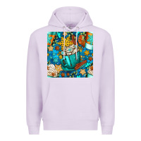 Lilac winter coffee cups and snow with plaid seamless pattern bbs Premium Hoodie - BundleAndBundleShop