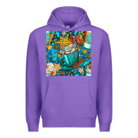 Purple winter coffee cups and snow with plaid seamless pattern bbs Premium Hoodie - BundleAndBundleShop