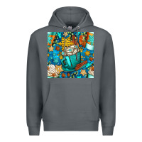 Rock winter coffee cups and snow with plaid seamless pattern bbs Premium Hoodie - BundleAndBundleShop