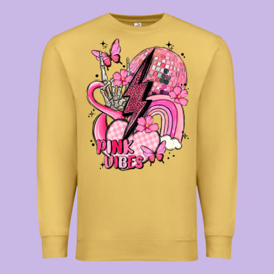 Pink Vibes Premium Sweatshirt Designed By Maliassmallbusiness
