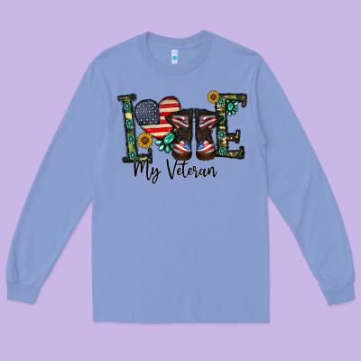 Love My Veteran Long Sleeve Tee Designed By Cowhidedigitalart