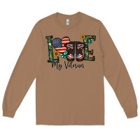 Toasted Coconut love my veteran Long Sleeve Tee - CowhideDigitalArt