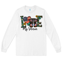 White love my veteran Long Sleeve Tee - CowhideDigitalArt