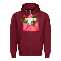 Burgundy pink letter Zipper Hoodie - AdoDesignShop